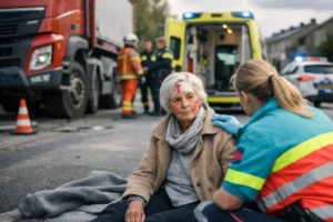 Oudere vrouw gewond na ongeluk met vrachtwagen in Veenendaal