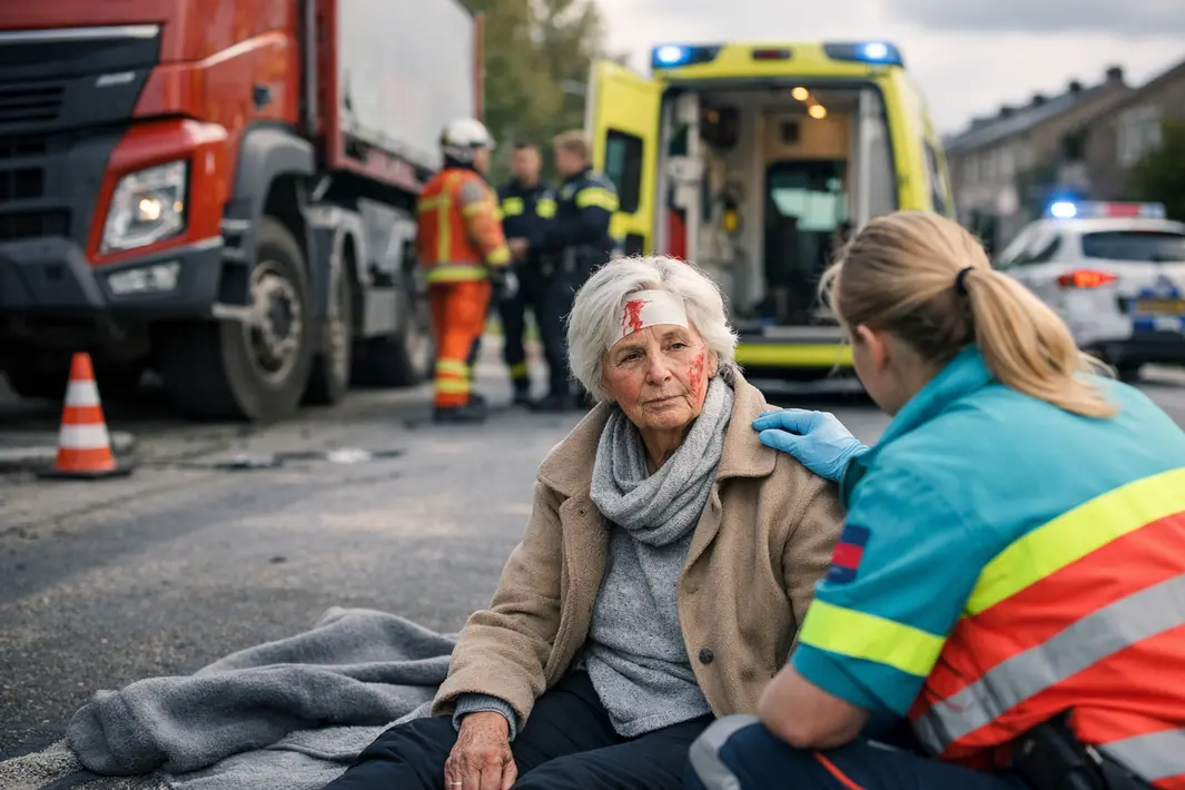 Oudere vrouw gewond na ongeluk met vrachtwagen in Veenendaal