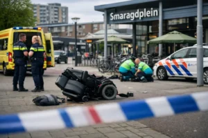 Situatie op het Smaragdplein na incident met rolstoelgebruiker