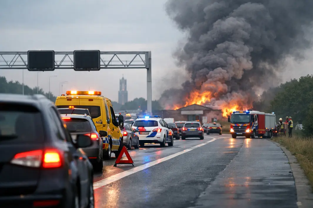 Verkeersproblemen en brandmelding in Utrecht provincie