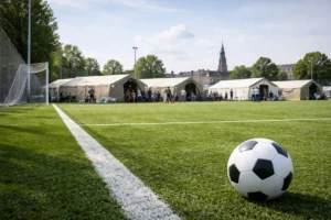 Voetbalveld in IJsselstein tijdelijk opvanglocatie voor vluchtelingen