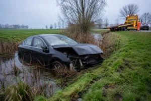 Automobilist Rijdt Sloot In: Flinke Schade Bij Verkeersongeval