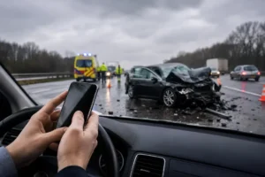 Bestuurder afgeleid door telefoon veroorzaakte ernstig ongeval op A2