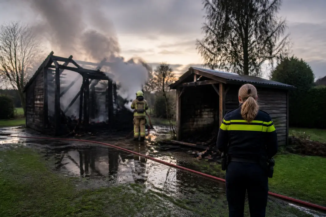 Brand bij twee losse schuurtjes in Mijdrecht, politie onderzoekt oorzaak