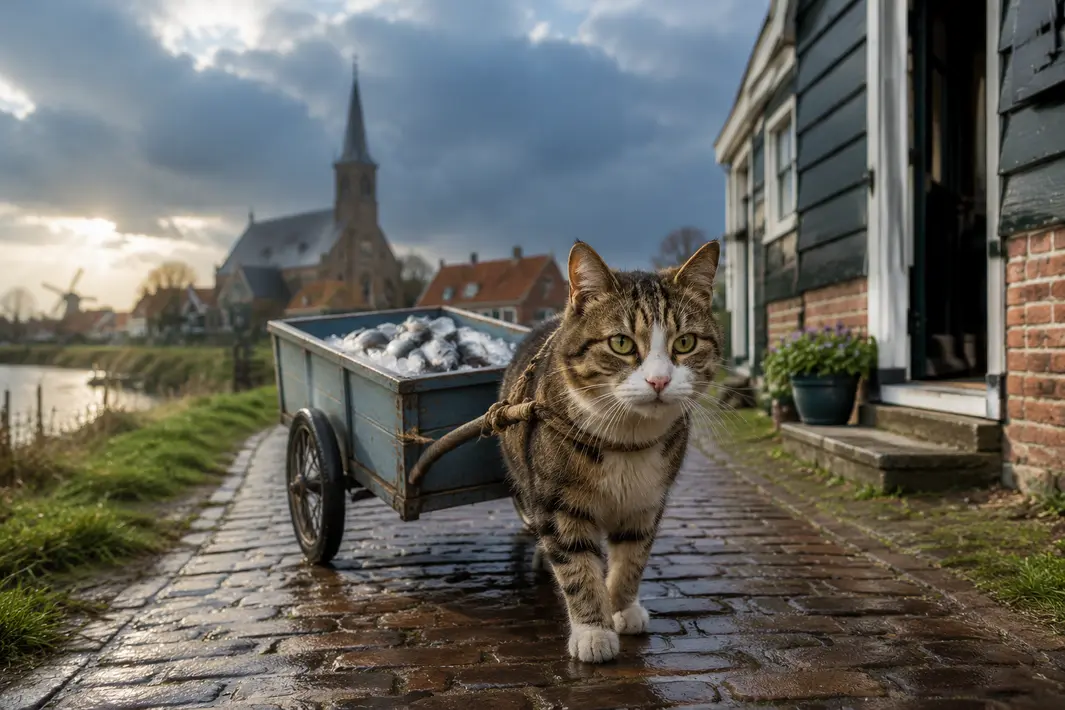 Kat Toko keert na opvallende reis met viskar terug naar huis