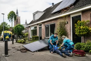 Persoon gewond door vallend zonnepaneel in Amersfoort