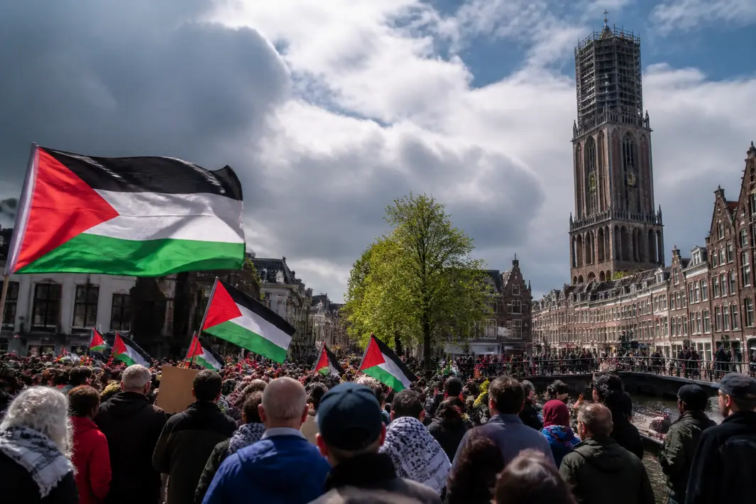 Protest op Bevrijdingsdag tegen Israël in Utrecht