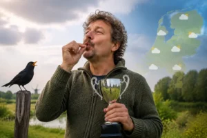 Tonnie wint het NK Vogelfluiten met de beste merelimpressie