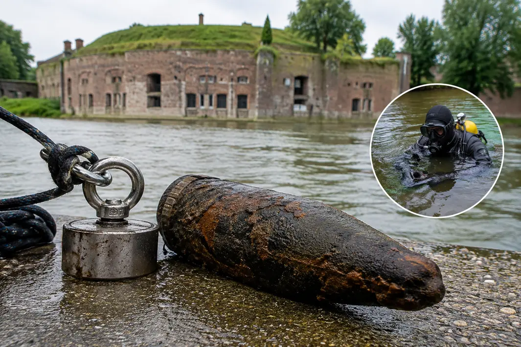 Explosief ontdekt tijdens magneetvissen bij Fort Honswijk